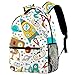 Kinderrucksack Leichter Vorschulrucksack für kleine Jungen und Mädchen mit Trinkflaschentaschen Raumschiff Rockets Galaxy Planet Spielzeugroboter