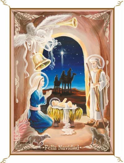 Porras E&B | Balconera Navidad nacimiento del niño Jesús | Dios ha nacido | Celebra las fiestas con colgaduras religiosas de Navidad