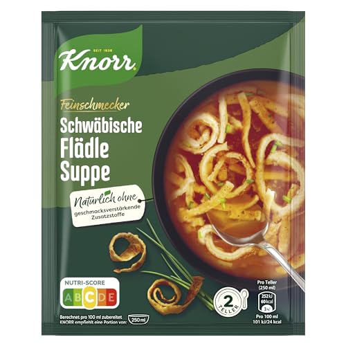 Knorr Feinschmecker Schwäbische Flädle Suppe leckere schnelle, deftige Suppe ohne geschmacksverstärkende Zusatzstoffe 15x 2 Teller