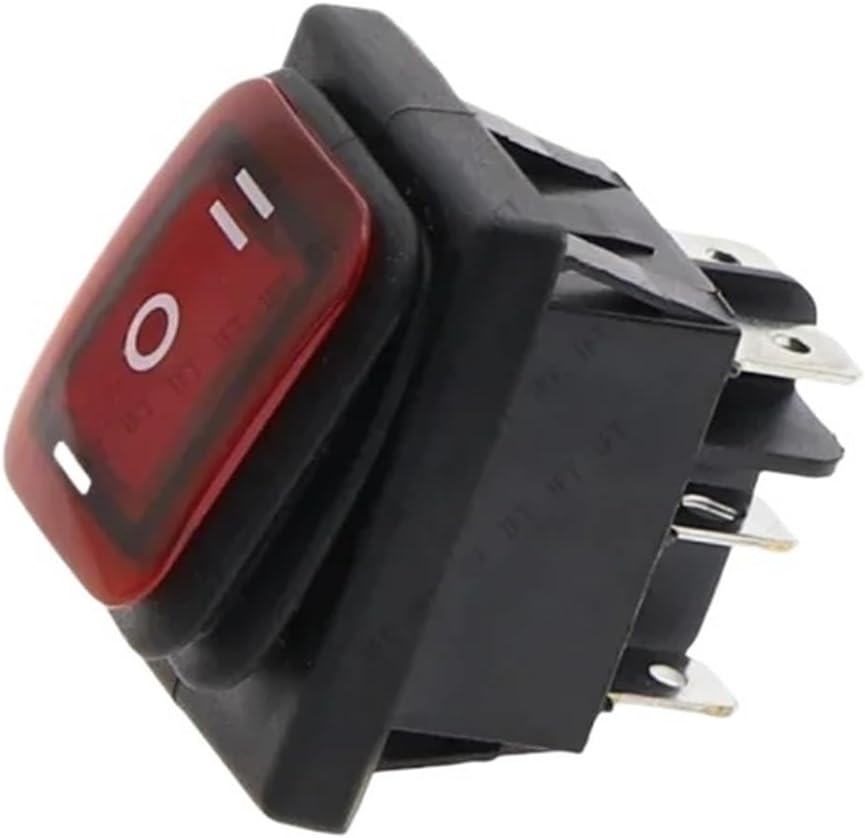 10pcs 3D6P-BLUE on-Off-on 220V Heavy Duty 6 pin DPDT Auto Boat Marine Toggle Rocker Switch with LED 30x22mm