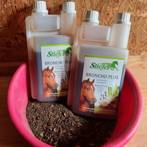 Stiefel Broncho Plus für Pferde, auf Kräuterbasis, kann Bronchien und Atemwege unterstützen, flüssig, 1l