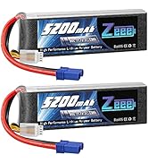 Zeee 3S LiPo Battery 5200mAh 11.1V 60C Soft Case Battery with EC5 Connector for RC Airplane Helic...