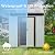 6FT x 5FT Outdoor Storage Shed, Heavy Duty Galvanized Steel Garden Shed with Sloped Roof, Sliding Lockable Doors, Punched Vents & Foundation Kit, Weather Resistant Tool Shed for Backyard, White