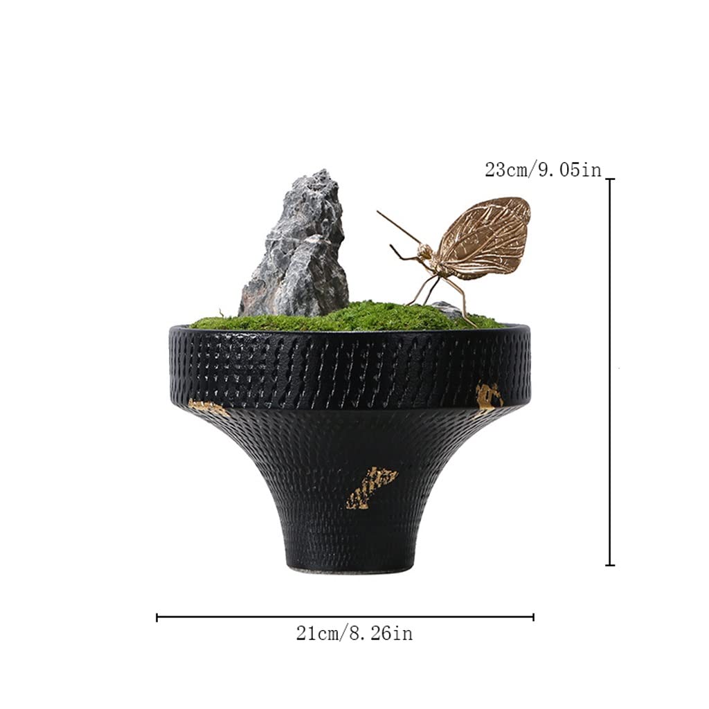 Home Piante finte Pianta Artificiale da Interno Muschio Pianta Verde Rocciosa Micro-Paesaggio Adatto per la casa Decorazioni in Vaso da Tavolo Bonsai Artificiale Decorazione (Colo