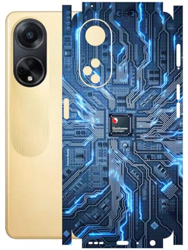 Image of AtOdds - Full Body Back Screen Guard Protector Film - Lamination Wrap Skin Sticker Compatible with Oppo F23 (5G) | Scratchproof Matte Finish (Circuit)