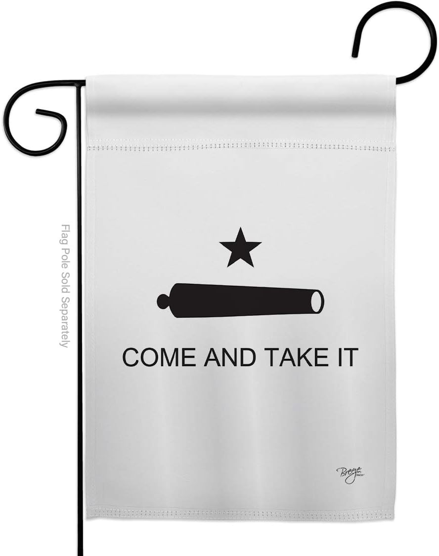 Come and Take It Canon Burlap Garden Flag Americana US Historic July Memorial Veteran Independence United State American Small Decorative Gift Yard House Banner Double-Sided Made In USA 13 X 18.5
