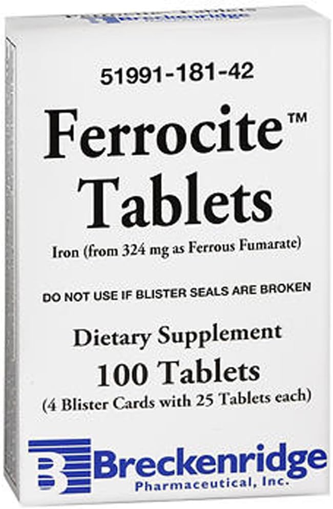Breckenridge, Ferrocite Tablets - 100 Tablets, Pack of 3