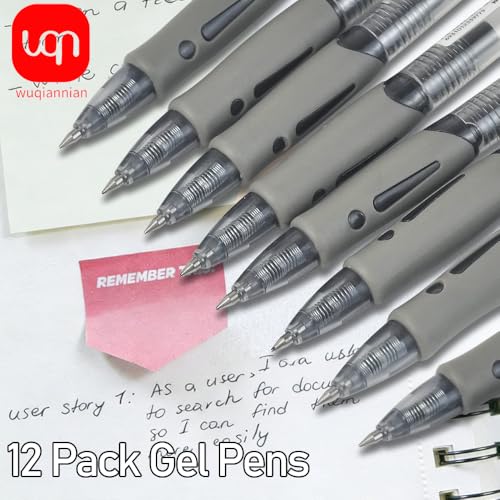 Bolígrafos de gel 0.5 mm, 12 unidades tinta negra miniatura 7