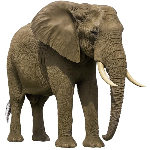 Image of Elephant Life Size Cardboard Cutout Standup, 4FT, for Party Decor | Life Size Cardboard Cutout Standup for Events, Birthday, Party Decor, Photos, Animal Standup, 1 PC and More