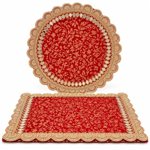 Image of SATYAM KRAFT 1 Piece Foldable Wooden Ganpati Mandap| Ganpati Decoration Items for Home, Pooja, Mandir Decor | Backdrop Stand for Ganesh Chaturthi| Mandap for Festival Decor (Singhasan)