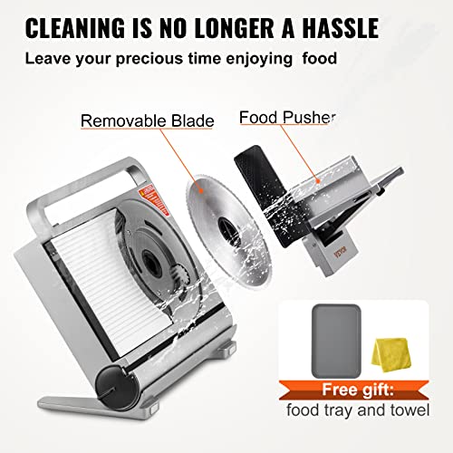 Vevor Meat Slicer, 45W Electric Deli Slicer With Two 7.5" Stainless Steel Removable Blade, 0-15 Mm Adjustable Thickness For Home Use, Child Lock Protection, Food Slicer Machine For Meat Cheese Bread #TOP3