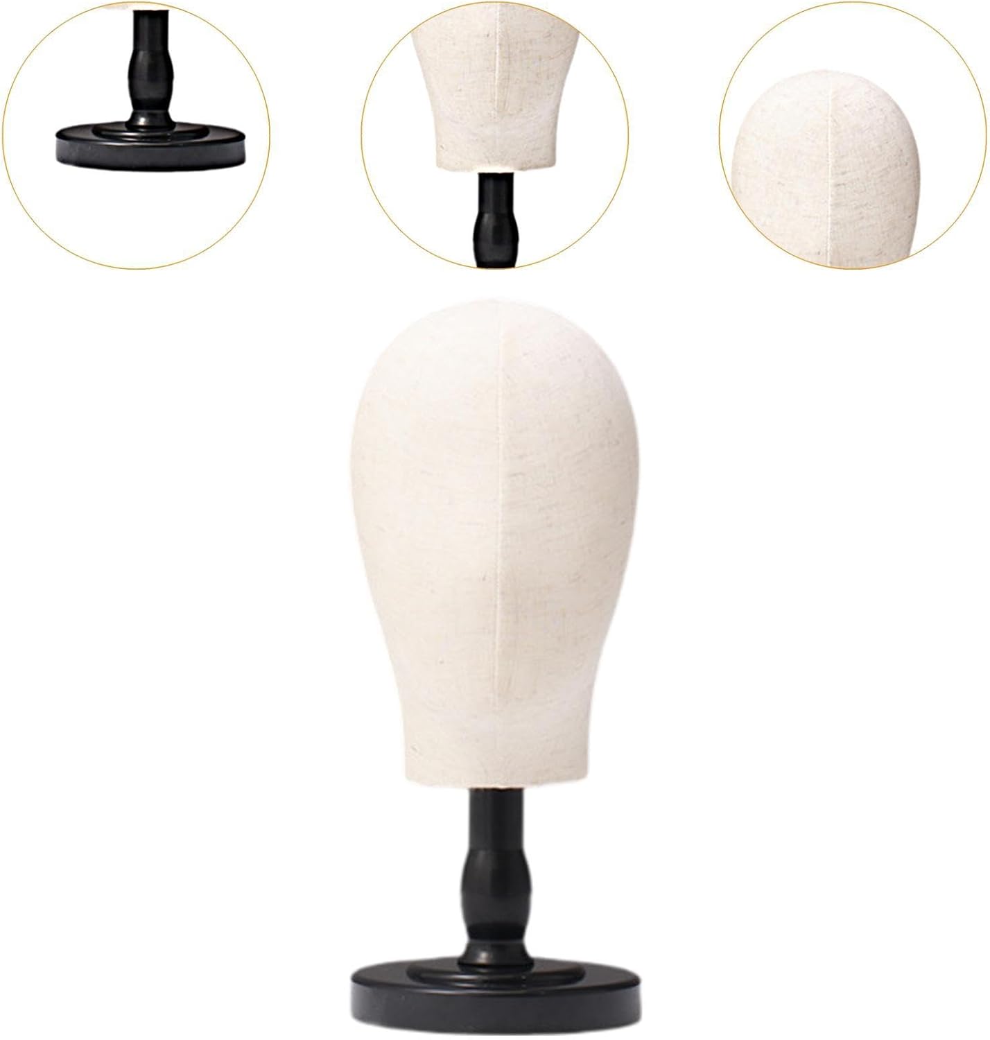 Mannequin Head Holder for And Hats with Support Base for Home Use, Black short