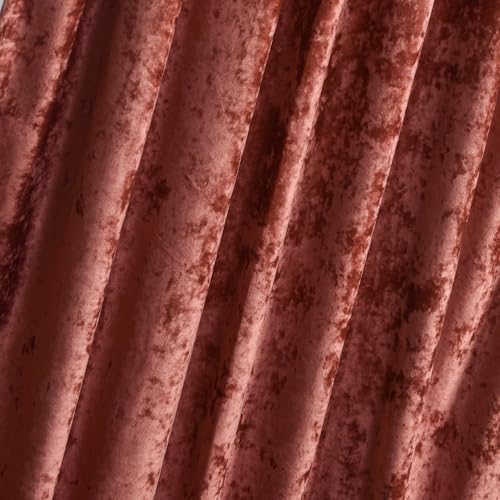 gisewood Dusty Rose Pink Crushed Velvet Curtains 96 Inches Long Thermal Insulated Back Tab Drapes Room Darkening Draperies Window Panels for Bedroom Living Room Set of 2 - Image 4