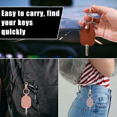 Image of NQEUEPN PU Leather Car Key Sleeve Cover, Vintage Broken Car Key Loop Replacement Keychain Protector with Keyring