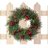 Weihnachtskranz mit roten Beeren, Weihnachtsgirlande mit Beeren...