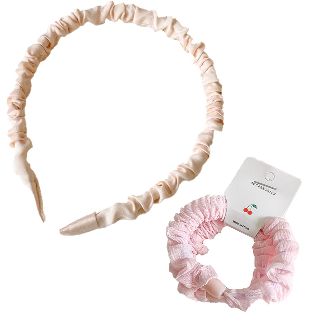 Amazon | カチューシャ＆シュシュヘアバンドセット プリーツ 