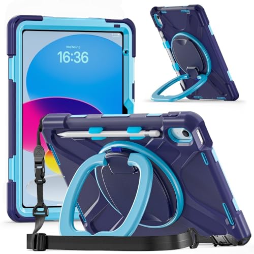 Coque iPad 10e génération 10.9 bleu marine pour le travail et les voyages