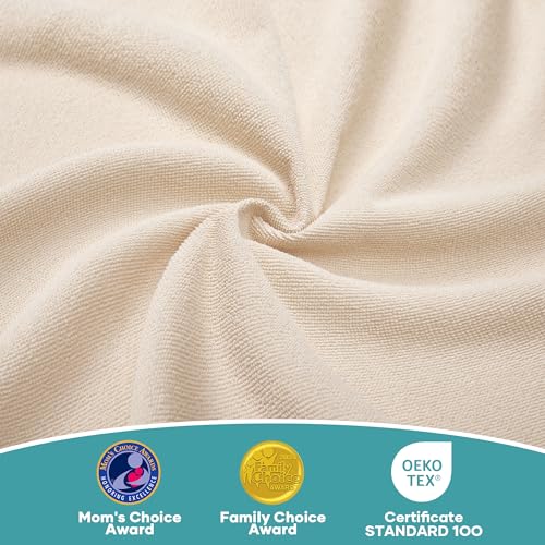 Image of OhGeni Waterproof Mattress Protector, Queen Size Mattress Pad Fitted with Deep Pocket 6 inch-18 inch, Breathable Noiseless Soft, Washable DirtProof Mattress Cover, Beige, More Than 99 pcs fibers, Daybed Cover