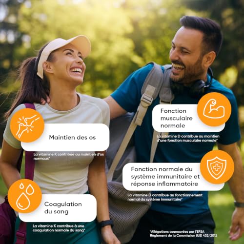Vitamine D3 K2 MK7, 365 Micro-Comprimés Végétariens, Vit D3 2000UI & K2 MK7 – vue 6