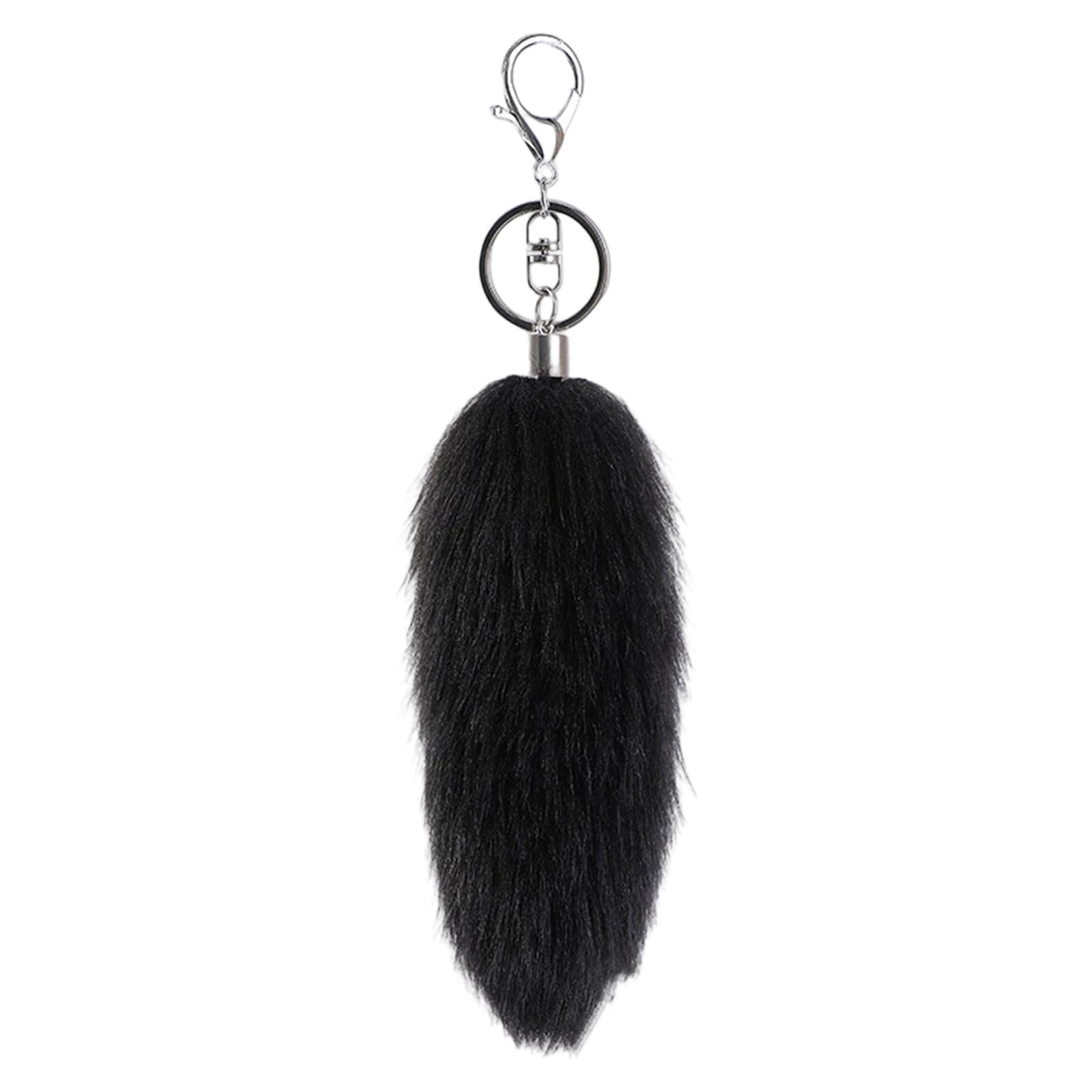 ZWWAAZHF Plush 16cm Long Faux Furs Animal Tail Keychain Bag Ornament Handbag Phone Accessory Stylish Backpack Pendant Soft Faux Furs Keychain Decoration