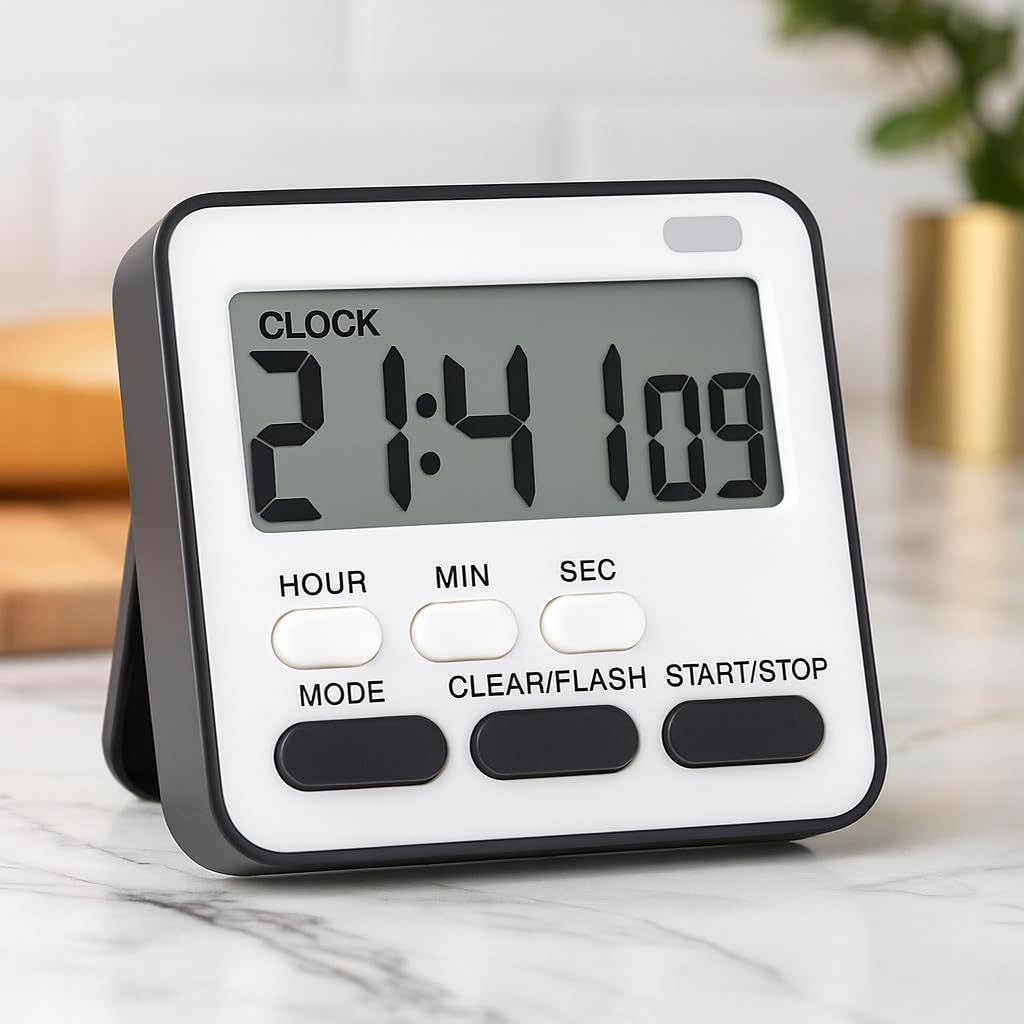 Timer Clock for Study Table & Kitchen | Stopwatch for Study & Cooking | Alarm Clock for Study Table | Digital Alarm Clock for Heavy Sleepers |Timer Watch for Study| StudyTimer for Students