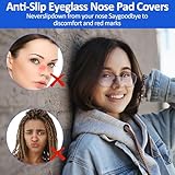 oruola 20 Pairs Silicone Nose Pads for Glasses,Silicone Glasses Nose Pads,Adhesive Air Bag Anti Slip Spectacle Noses Cushions,Replacement Clear Soft Noses Grips for Eyeglasses Sunglasses Stick On - Image 2