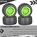 4Pcs Monster Truck Tires 1/16 1/18 Scale 74mm Pre-glued Foam Insert Tires for ARRMA Granite 1/18 Granite/Typhon, WLtoys A949, for MJX Hyper Go H16, High-Grip Ready-to-Run