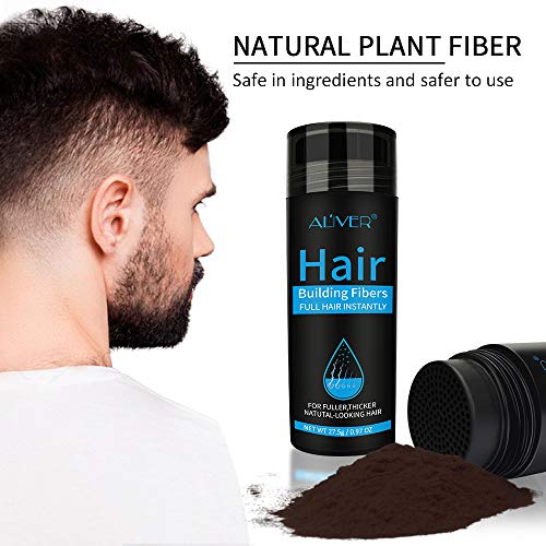 Hair Building Fibers, Nature Keratin Hair Building Fibers, Full Hair Instantly Hair Loss Concealer, Fiber Hair Powder Spray for Men and Women (Negro)