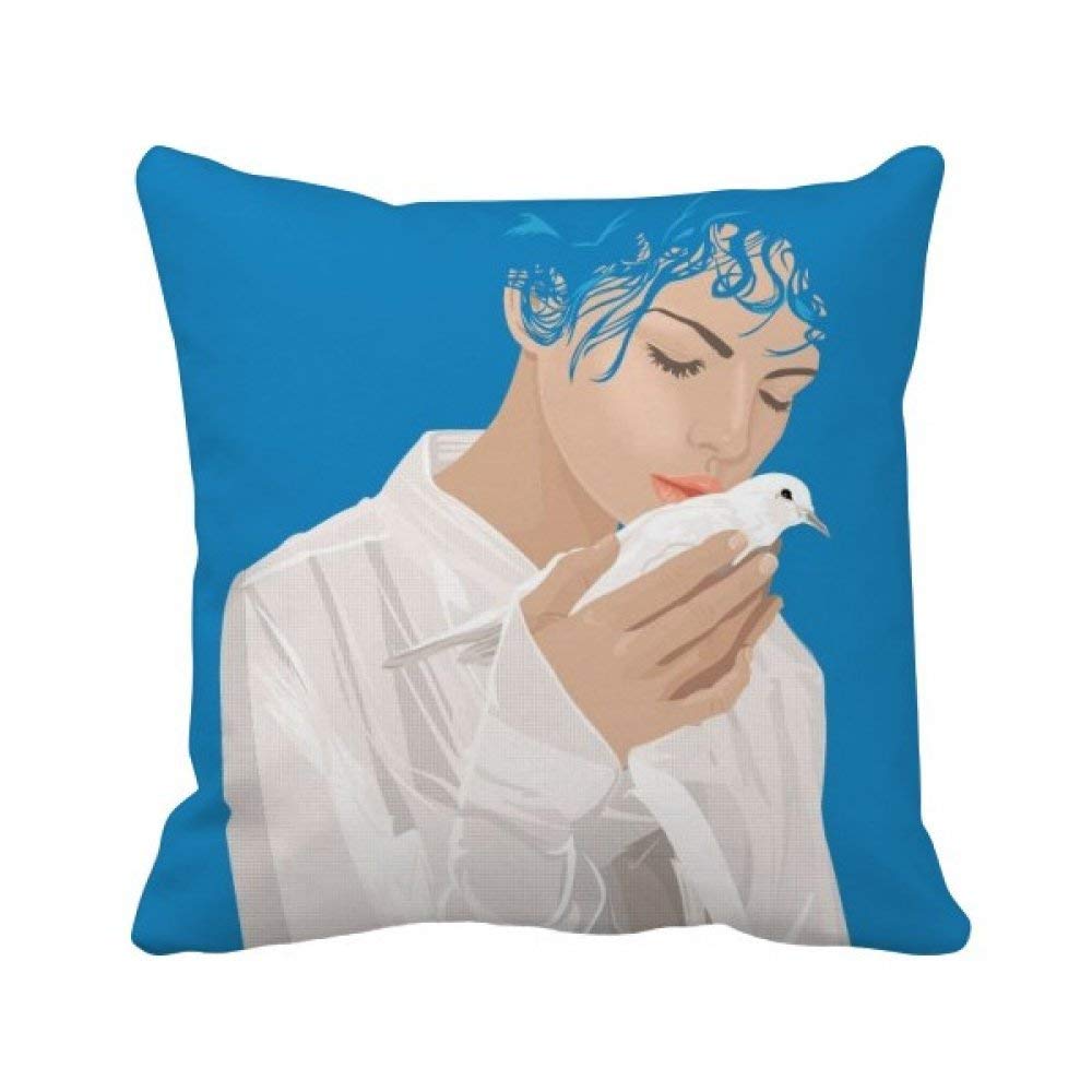 Coussin anti-guerre bleu paix 40x40 avec housse amovible durable