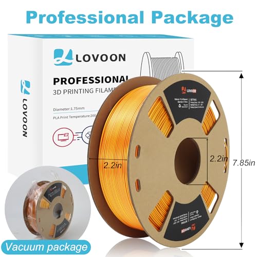 Image of LOVOON 3D Printer Filament Dualcolor,1.75mm Silk PLA Filament Gold Red Dualcolors, Silky PLA Filament Most Printer and 3D Pen, 3D Printer Accessories,1KG(2.2lbs) /Spool