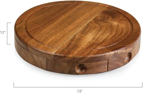 Miniatura 7 de TOSCANA - a Picnic Time brand Disney Brie - Cuchillo de queso, juego de embutidos, tabla de cortar, 7.5 x 7.5 x 1.2, madera de acacia, The Beauty &amp;