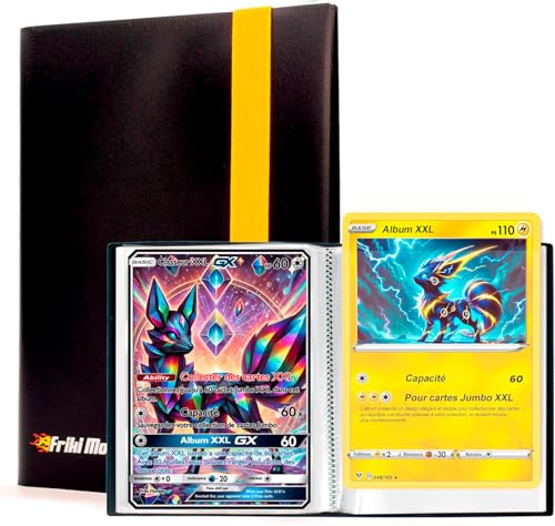 Album de cartes à collectionner Jumbo XXL, album avec capacité de 60 cartes promo GX véritables, VMAX, V ou EX, 30 pages pour cartes Jumbo, Album avec...