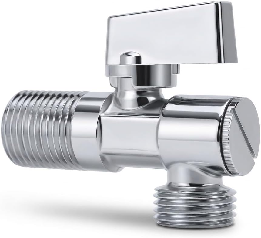 ZJchao Angle Stop Valve, Brass 1/4 Quarter Turn Water Shut Off Valves G1/2in Inlet G1/2in Outlet Water Shut Off Sink Bathroom Toilet Kitchen Faucet for Sinks Bathrooms Toilets Kitchen