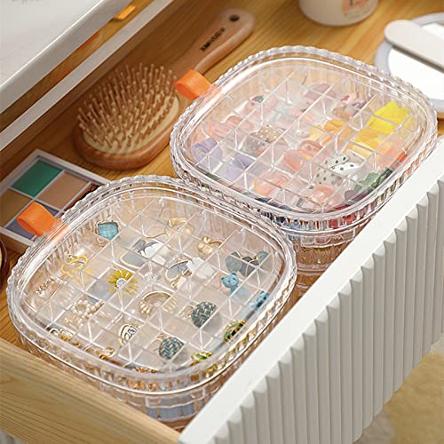 Earring Organizer,Jewelry Boxes For Women,Jewelry Holder,Jewelry Organizer,Jewelry Travel Organizer Tray Case Acrylic Box For Rings, Earrings,Dorm Room Essentials,Gifts For Women Girl,3-Layer(Clear) #TOP6