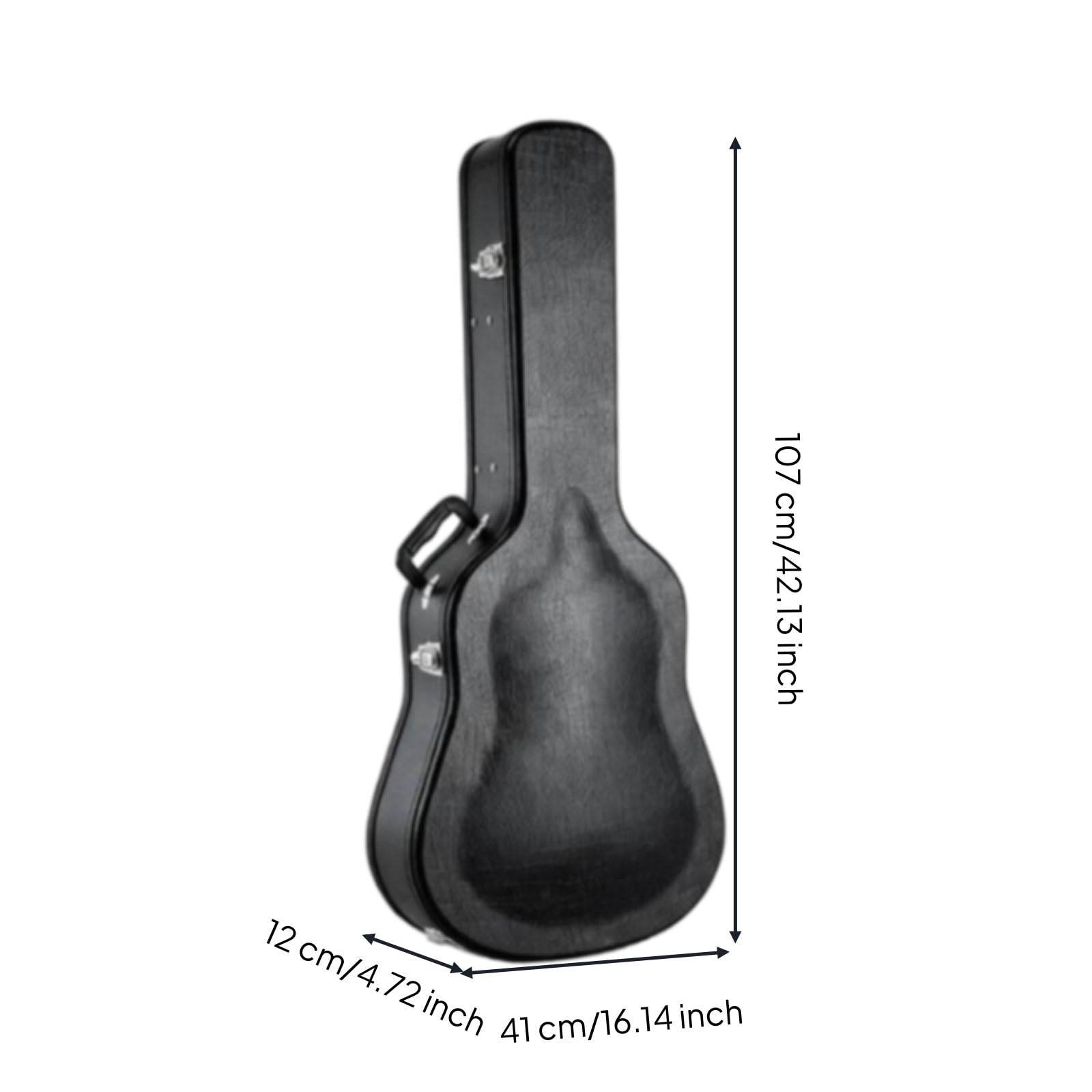 Qianly Attrezzatura Musicale Imbottitura 20 Mm, Custodia Rigida Per Chitarra 40/41 Pollici, PU, Esterno Nero, Interno Rosso, Con Maniglia