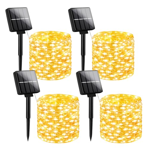 Brightever Solar Fairy Lights for Outside Waterproof, 4-Pack Total 160FT 400 LED Solar Powered...