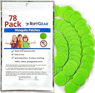 RiptGear Mosquito Patches - 78 Pack of Bug Stickers for Kids and Adults, Natural Mosquito Sticker, Citronella Patch Sticks to Any Surface - DEET Free Mosquito Stickers