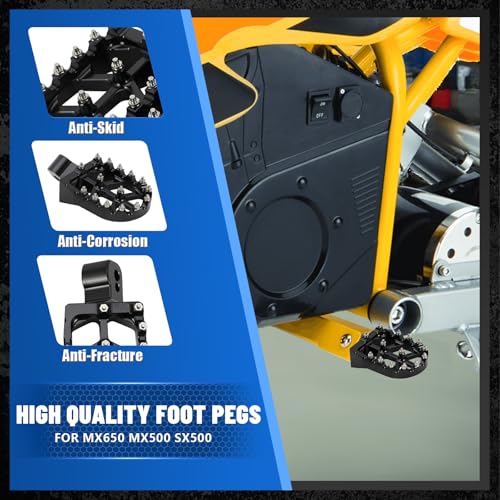 Image of Dirt Bike Foot Pegs Footpegs Rest Pedal CNC for MX 650 500 MX650 MX500 SX500 MX350 Electric Dirt Bike Black