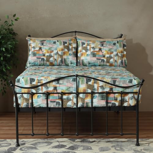 Image of Bedsheet Set | GOTS Certified 100% Organic Cotton Percale | 200 TC | Breathable & Skin-Friendly (King, Foliage)