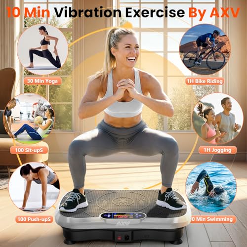 Image of AXV Vibration Plate Fitness Platform Exercise Machine Vibrating Shaking Full Body Shaker Workout Vibrate Stand Shake Board Sport for Weight Loss Fat Burner for Gym Home Office