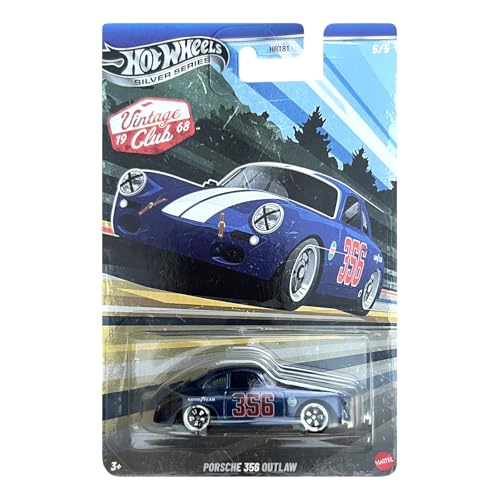 Image of Hot Wheels Porsche 356 Outlaw, Silver Series Vintage Racing Club 5 /5 1:64 Scale Collectible Die Cast Metal Toy Car Model