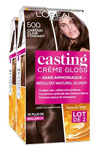 L'Oréal Paris Casting Crème Gloss Coloration Ton sur Ton pour Cheveux - Sans Ammoniaque - Châtain Clair (500) - Lot de 2