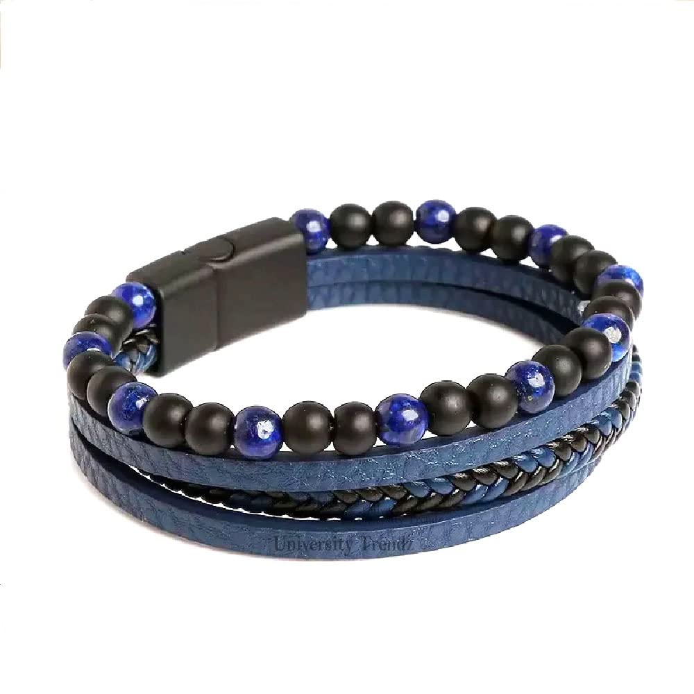 University Trendz Blue Leather Chariot Braided Bracelet for Men & Women (B0BTHPL7X1) Amazon Price History, Amazon Price Tracker