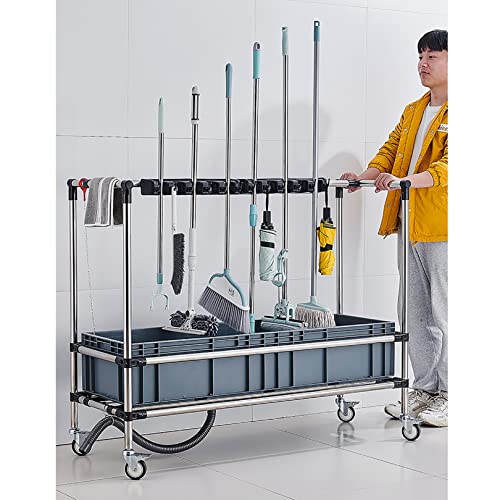 Chariot de nettoyage sur pied pour usines et espaces chauds