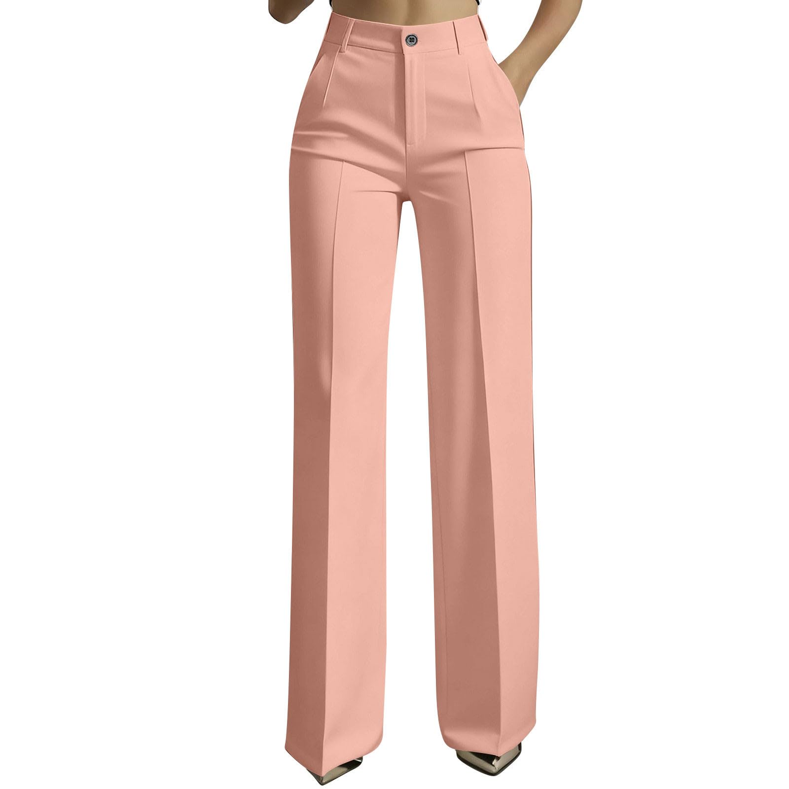 Dress Pants for Women Trendy 2026 High Waist Stretchy Work Pants Business Casual Straight Leg Trousers with Pockets — view 16