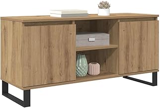 vidaXL TV Cabinet Artisan Oak 104 x 35 x 50 cm Wood Composite Modern Rectangular TV Cabinet Durable Media Shelf Stylish Living Room Decoration Minimalist Design