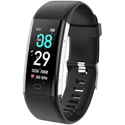 PunnkFunnk D115 Smart Band, Activity Tracker Fitness Band, Sleep Monitor, Step Tracking, Heart Rate Sensor, Kids Smart Watch for Men, Women, Black
