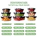 HOMBERKING [18 Piece Glass Food Storage Containers with Lids, Glass Meal Prep Containers, Airtight Lunch Bento Boxes, BPA-Free & Leak Proof, Oven, Freezer and Dishwasher Safe (9 lids & 9 Containers)