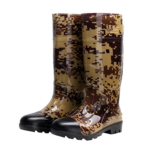 Man Knee High Rubber Rainboots Camo Waterproof Rubber Boots for Garden Man Rain Footwear Size2