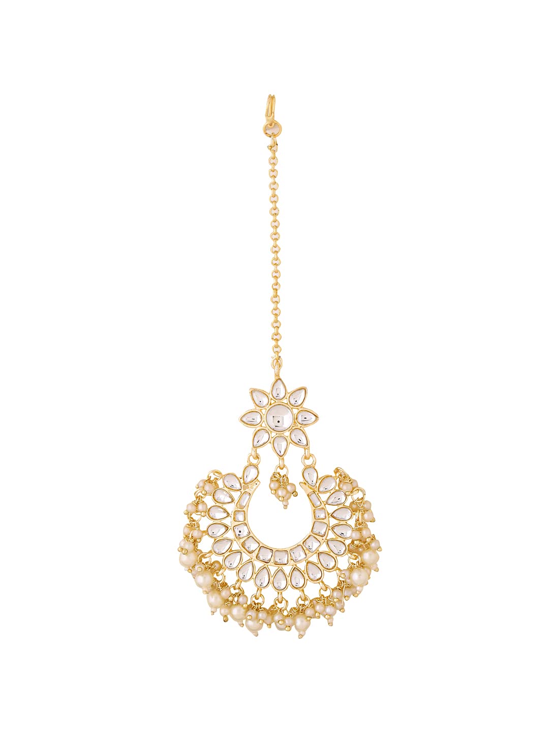 Yellow Chimes Maang Tikka for Women Gold Toned Kundan Studded Beads Drop Chandbali Designed Maang Tikka for Women and Girls (B0CZ9J4JWZ) Amazon Price History, Amazon Price Tracker